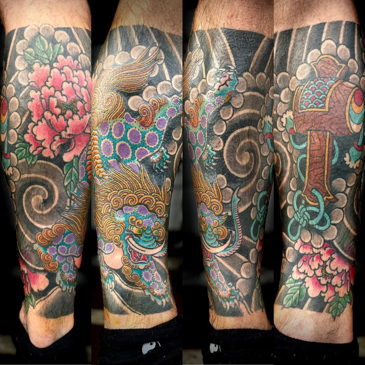 Here&rsquo;s Ben&rsquo;s #japanese #leg #sleeve #tattoo all finished up! Everything HEALED apart from some colour on the #baku 

Cheers mate!

To get the ball rolling on your next tattoo feel free to send me a message, or to take advantage of my flex