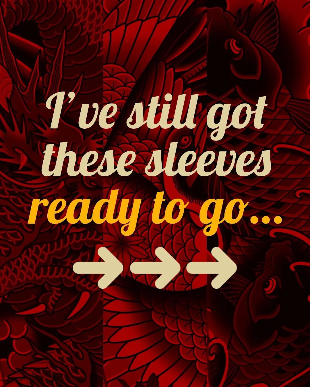 I&rsquo;ve yet to get these pre-drawn Japanese sleeves tattooed, and I&rsquo;d absolutely love to!

As the post mentions (or if you didn&rsquo;t swipe to the last slide), if you can commit to regular appointments (like 4 hours a month at least), I&rs