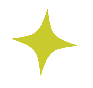 A yellow-green star-shaped graphic with four points against a black background.