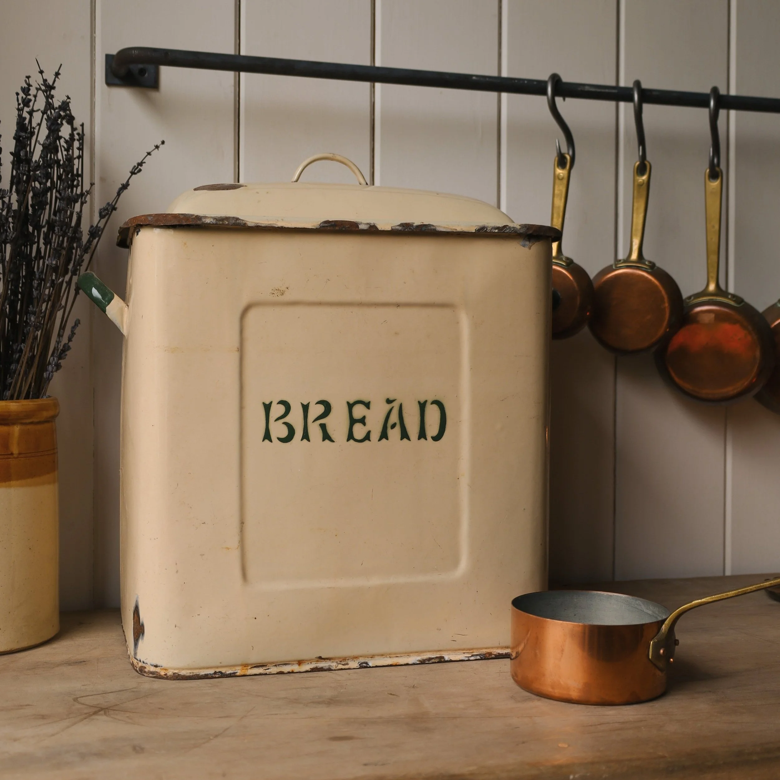 Vintage Cream Enamel Bread Bin — NEIGHBOUR