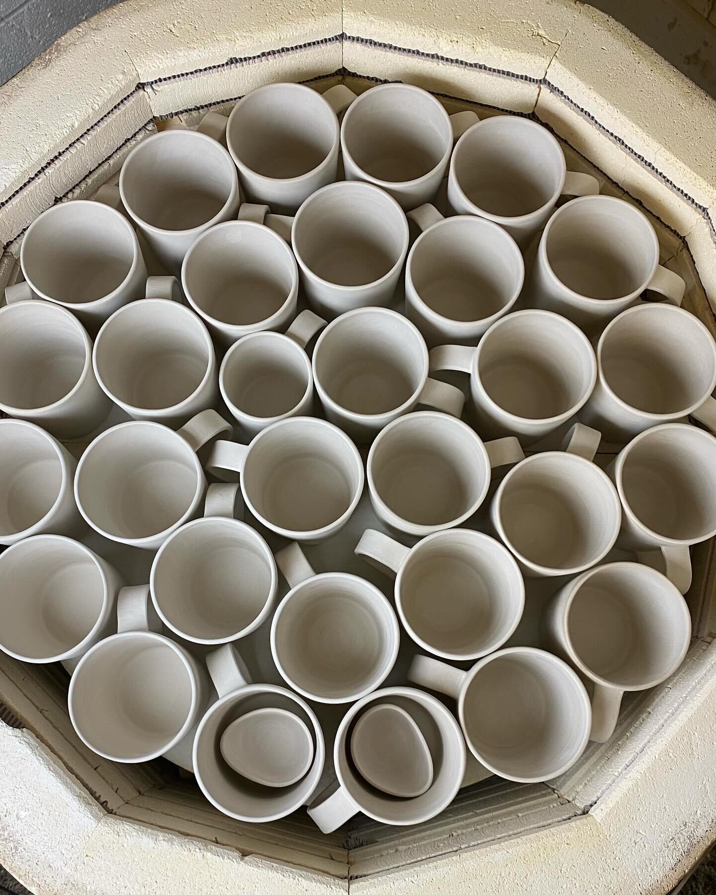 filled to the brim with mugs #bisquekilnpatterns