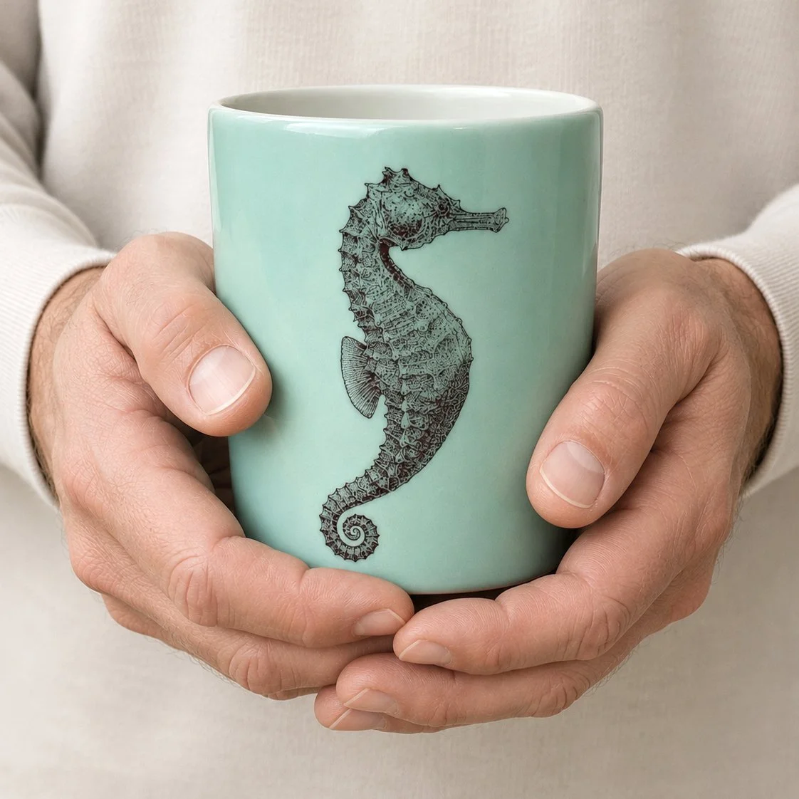 16oz tumbler, seahorse