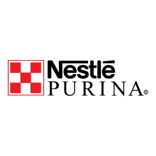 Nestlé Purina logo with a red checkered square and black text