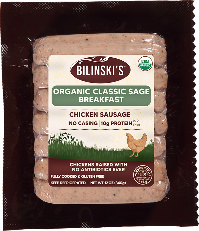 Organic Chicken Sausage — Bilinski Sausage Co.