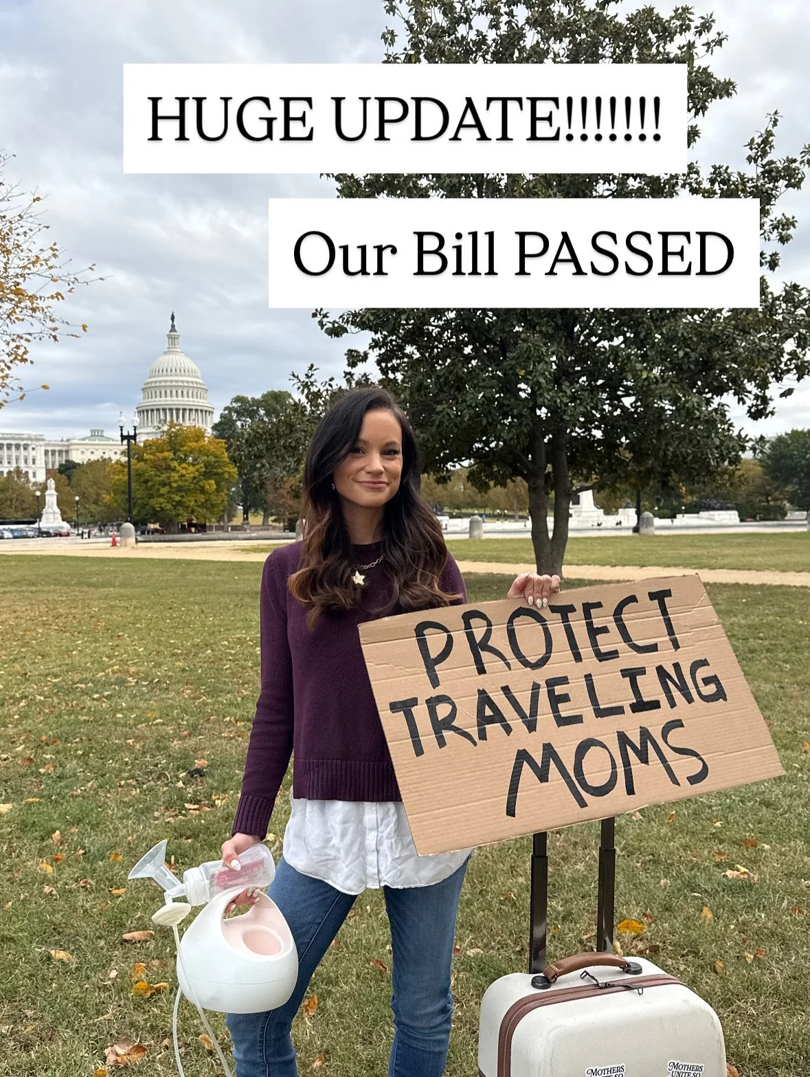 Omg you guys, IT PASSED!!!! Mommas - WE DID IT!!!!!!!

Huge thank you to @repswalwell @senduckworth @repmariasalazar @reppettersen @repandrewgarbarino and @repluna for your support of mothers. 

Thank you to @chamberofmothers for getting this ACROSS 