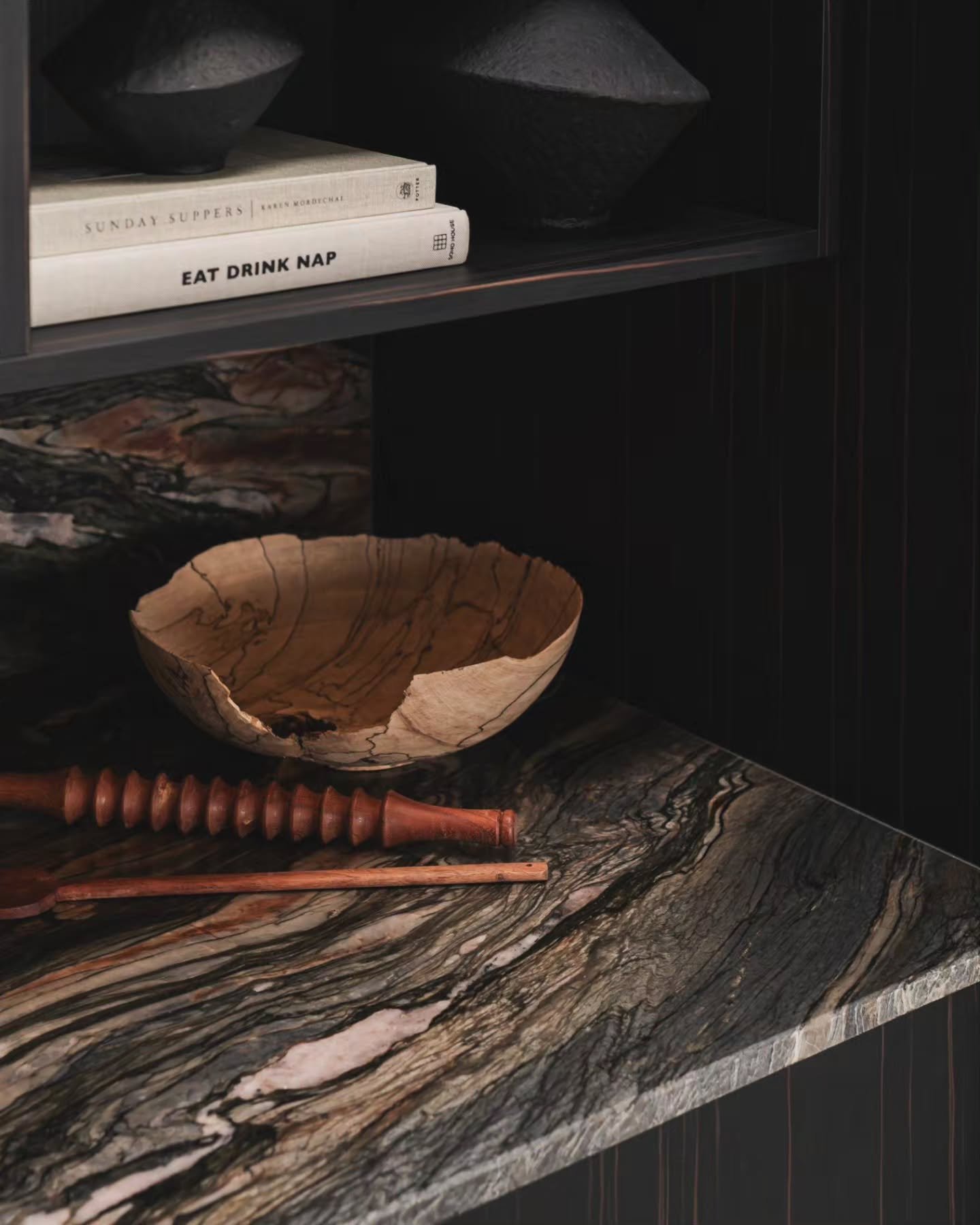 As we're footering about behind the scenes, here's a wee throwback to one of the bespoke pieces we made for @_canavan_ interiors.

Love how the spalted Beech looks against the warm tones in the cabinetry and worktop.