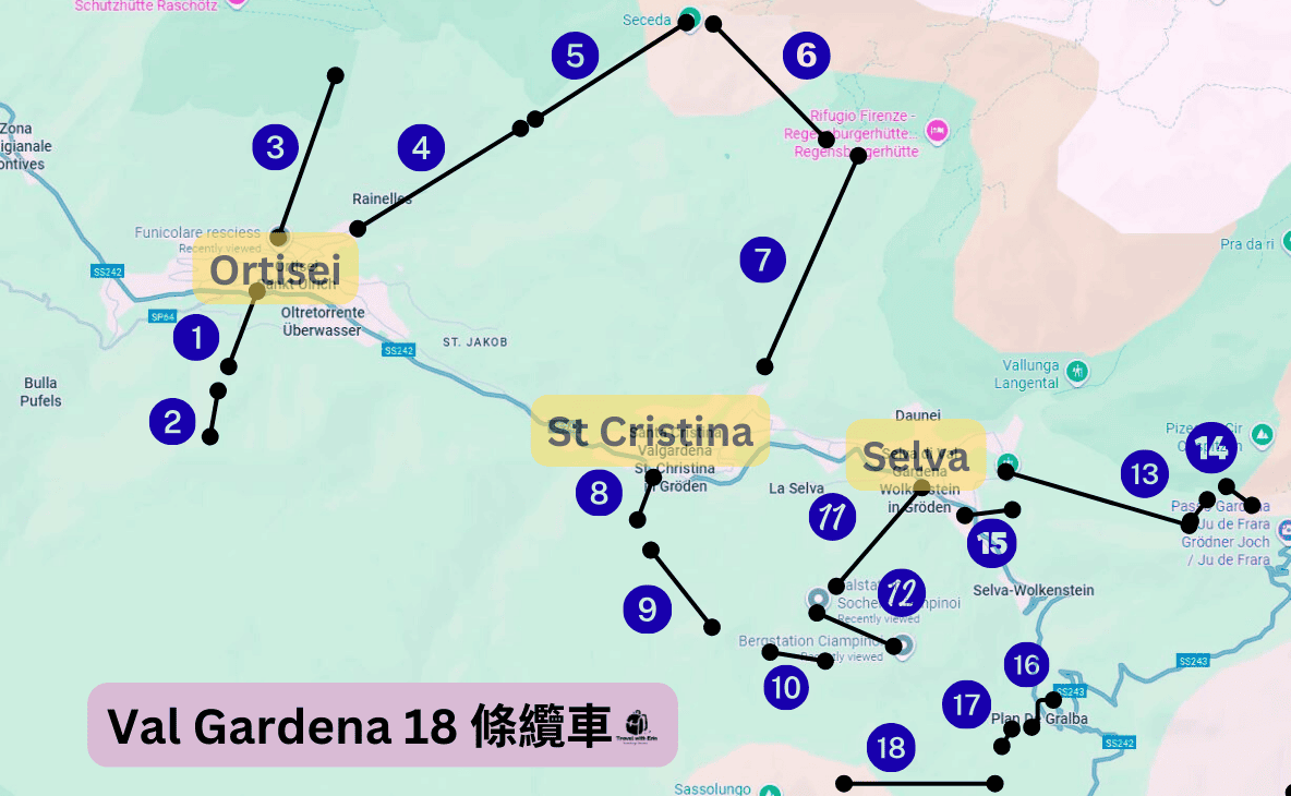 【北義】多洛米蒂自由行｜Val Gardena 交通＆ 18 條纜車搭乘攻略