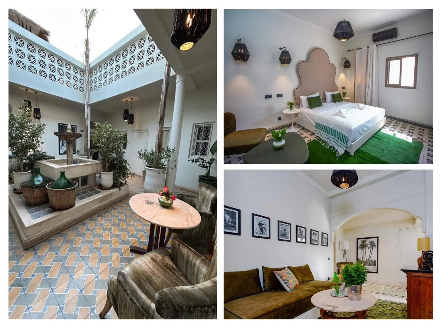 馬拉喀什老城區住宿 Riad Tawja 內部非常乾淨舒適的公共空間與房間。