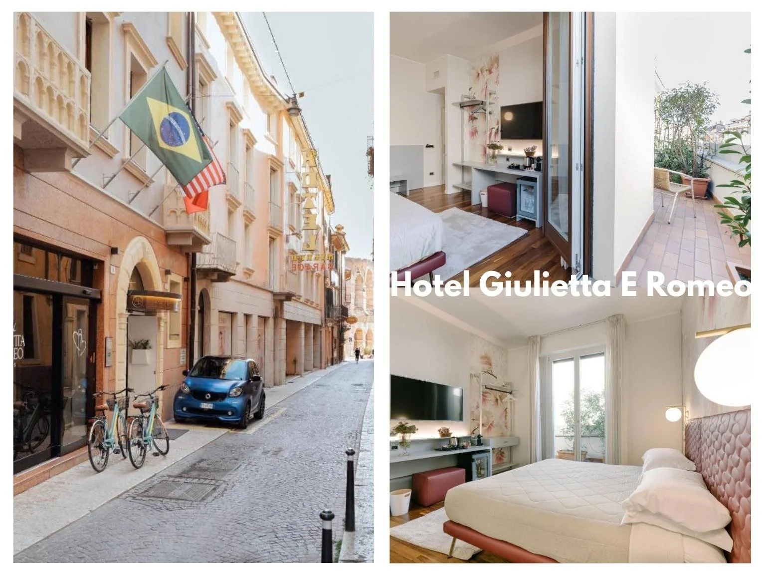維洛納 Hotel Giulietta E Romeo 的外觀與房間內部，地點好又舒適的老城飯店。