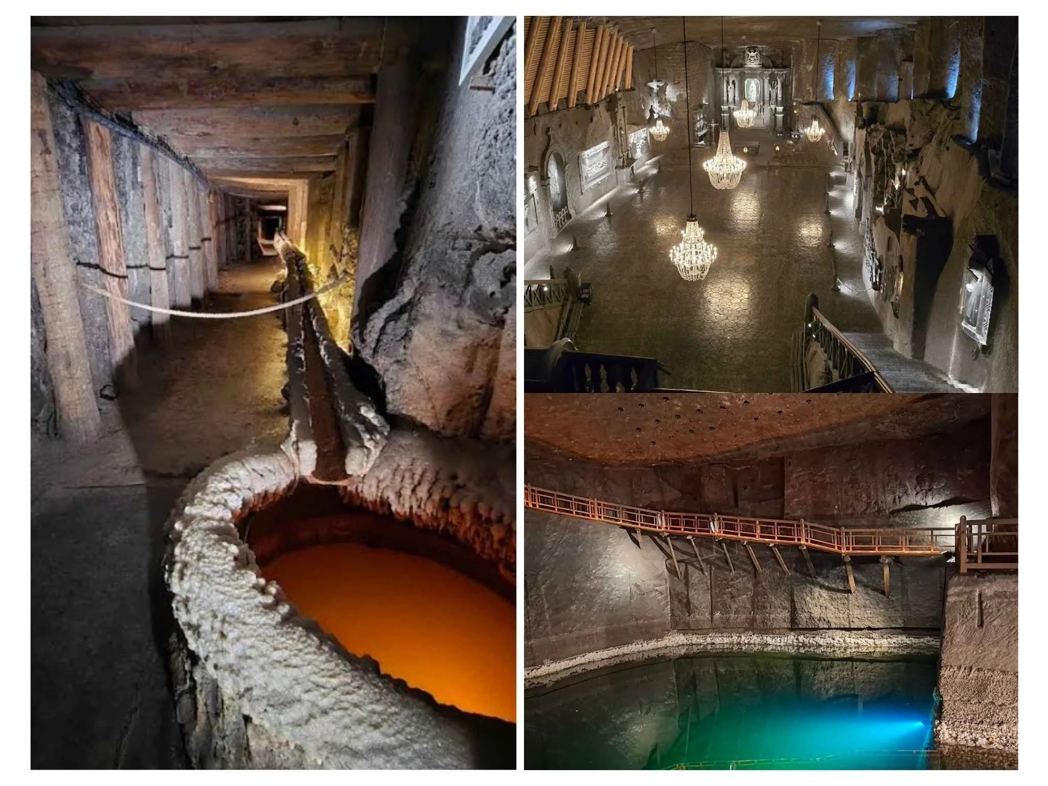 維利奇卡鹽礦內部壯觀的地下大廳，全由鹽岩打造