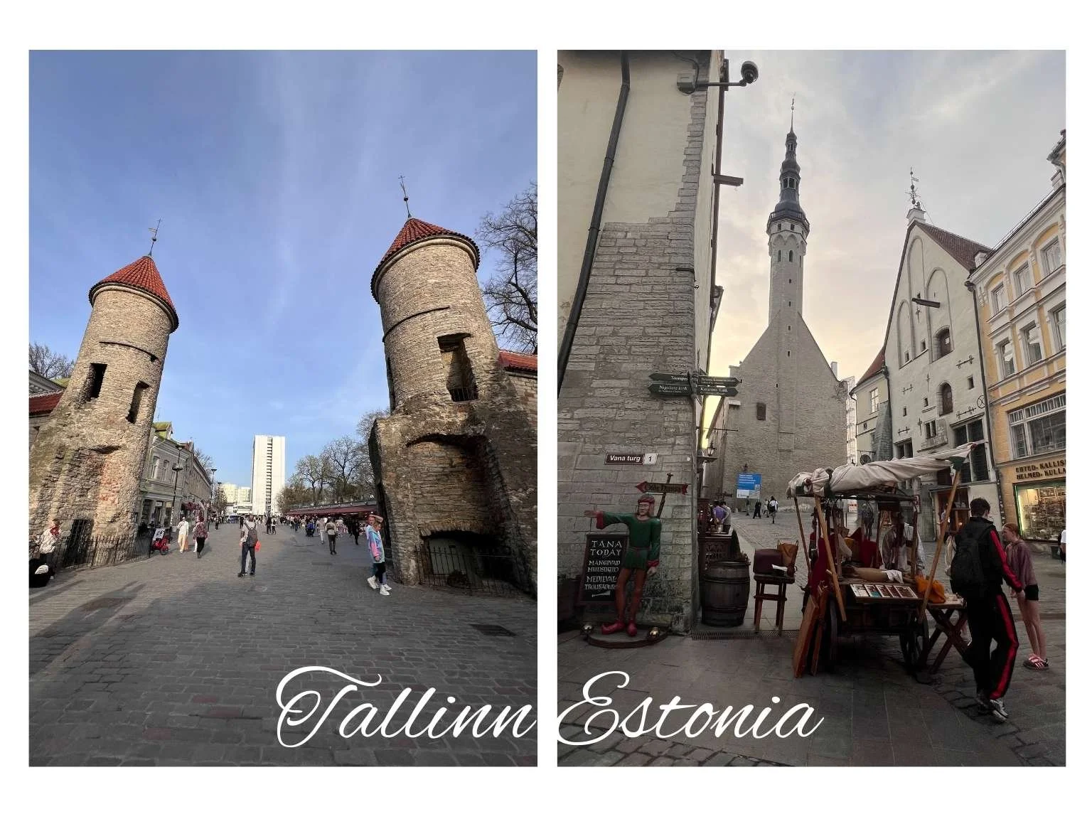 愛沙尼亞塔林世界遺產舊城的歷史建築和維魯城門Viru Gate