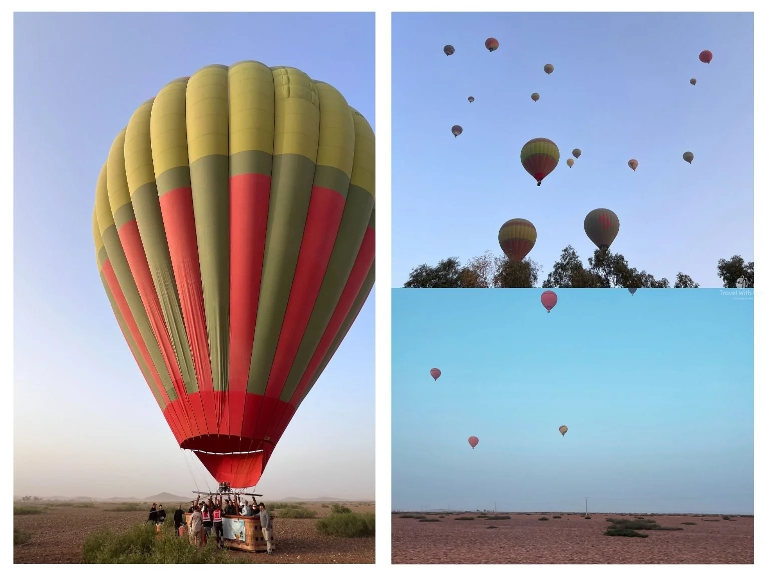 在摩洛哥搭乘熱氣球，從空中俯瞰大地的壯麗景色。