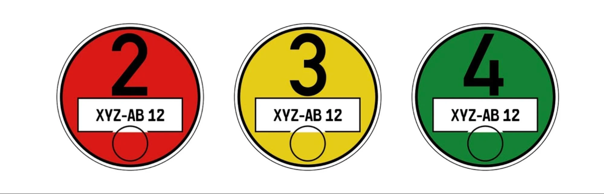 Stuttgart 紅色、黃色、綠色環保貼紙