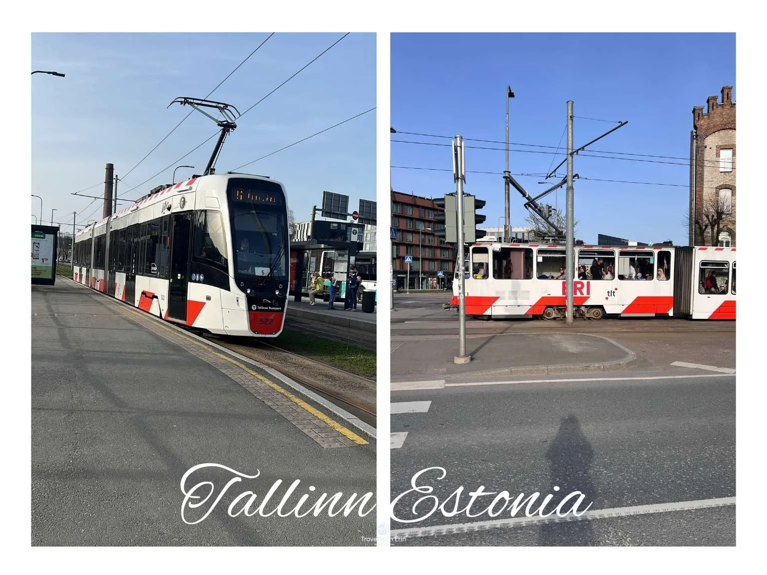 塔林市區的大眾交通電車 Tram 行駛於街道