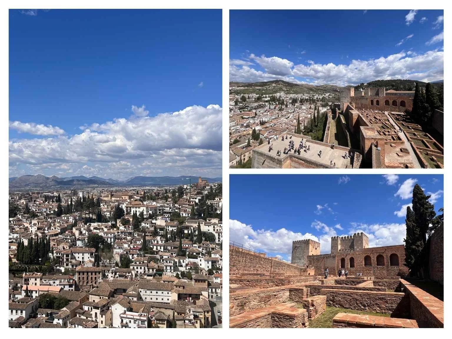 站在阿爾罕布拉宮阿爾卡薩瓦堡上，可以俯瞰整個格拉納達市區景色