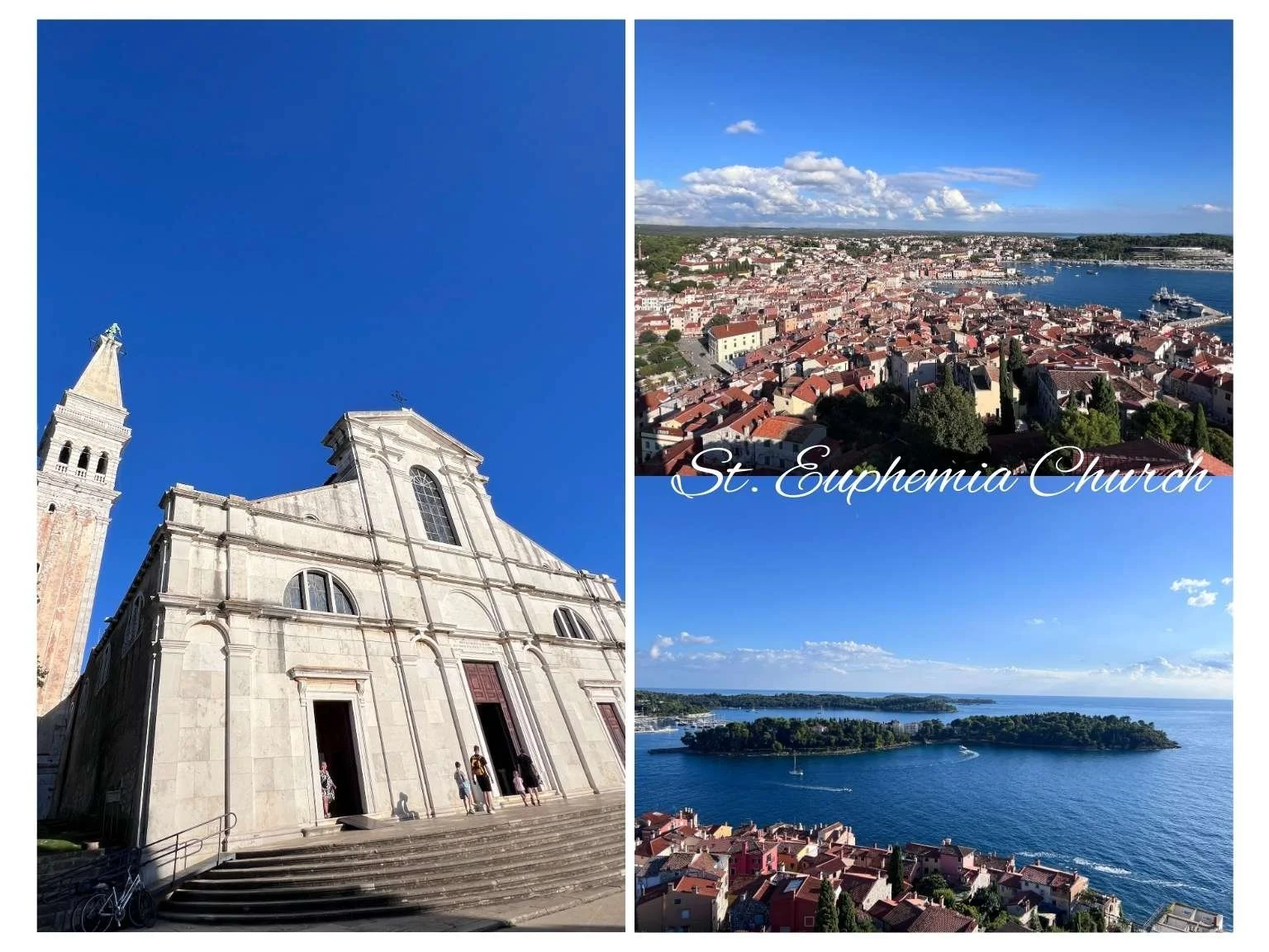 聖尤菲米亞教堂是羅維尼地標，登高後可欣賞整座小鎮與海景。