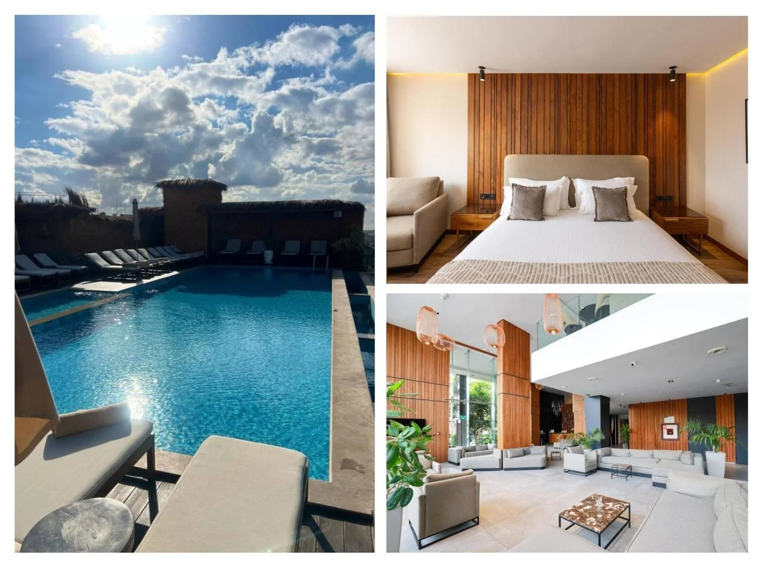 馬拉喀什新城區住宿推薦 Longue Vie Hotel，內部現代乾淨，還有大泳池。