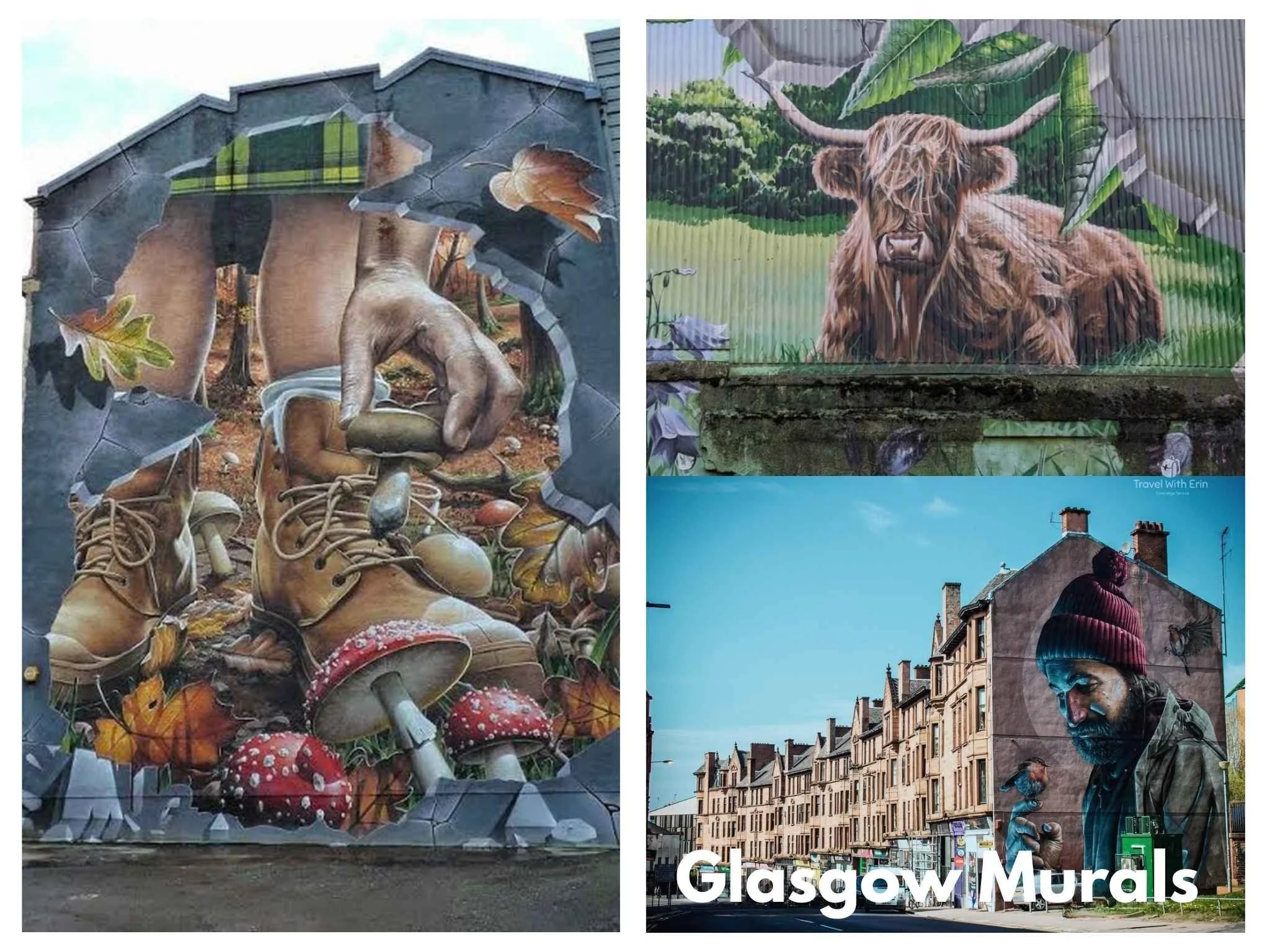 格拉斯哥市區著名的 Glasgow Murals 街頭壁畫，是城市散步時的驚喜。