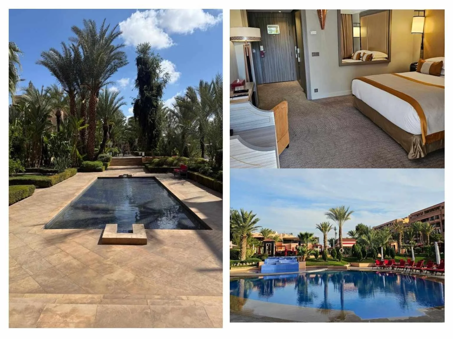 馬拉喀什新城區五星級 Movenpick Hotel，擁有超大泳池與精緻裝潢。