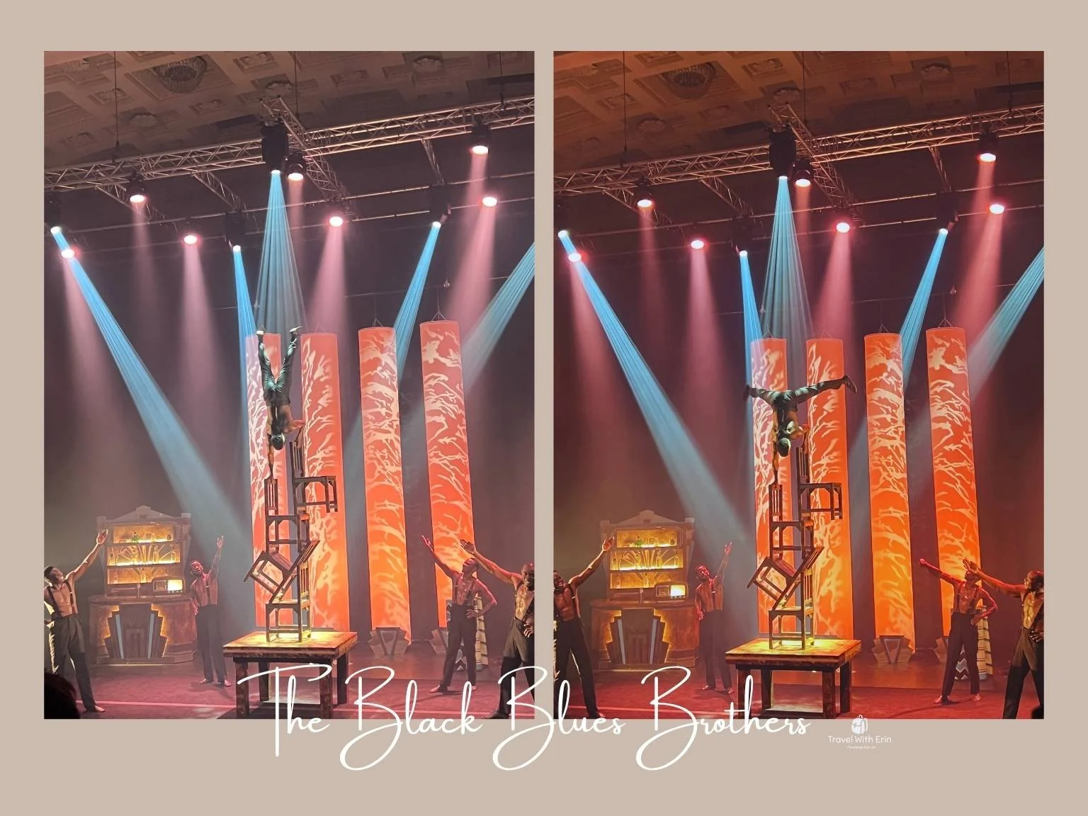 The Black Blues Brothers 在藝穗節演出的人體特技與馬戲風格表演。