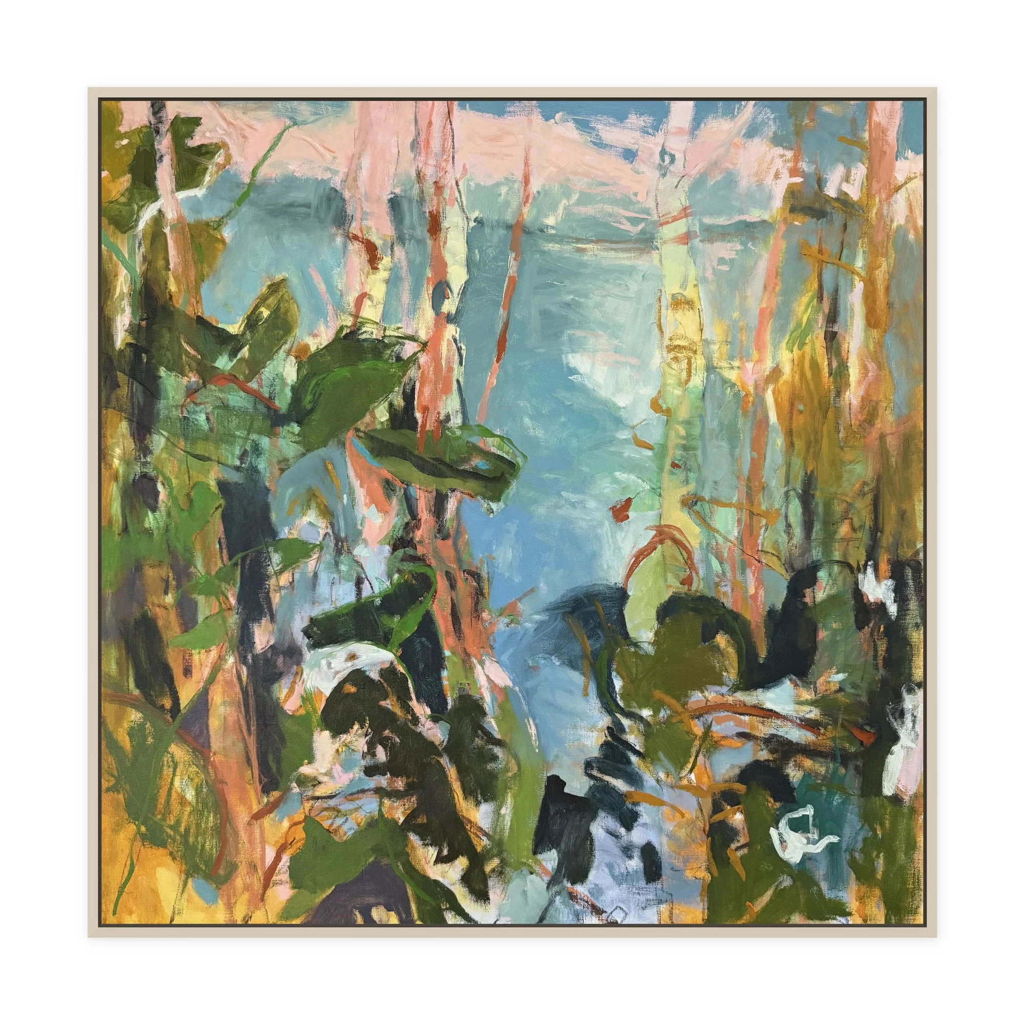 October Morning Wetland, 30 x 30 in, oil on linen