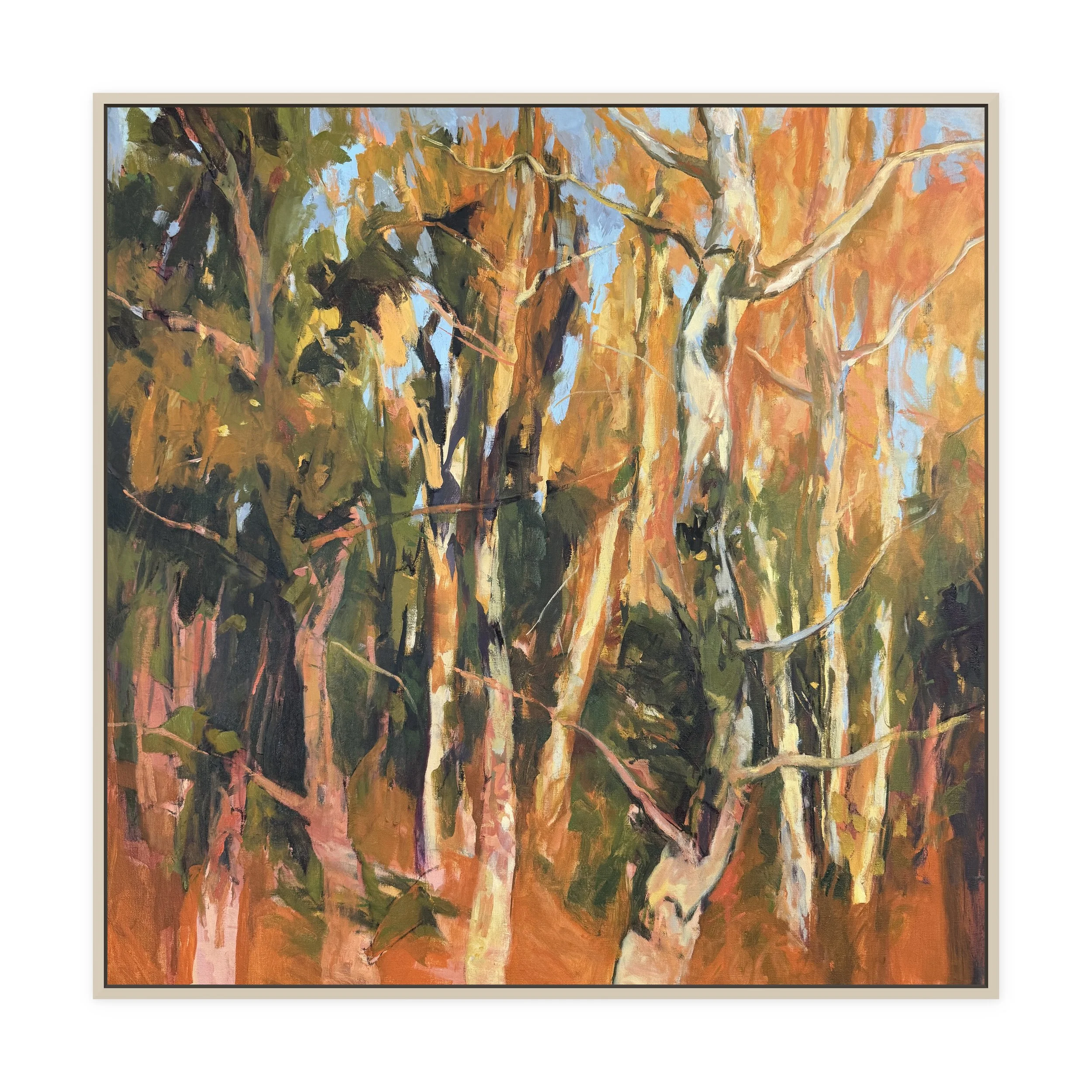 Leaving October 2024-25, 30 x 30 in, oil on linen