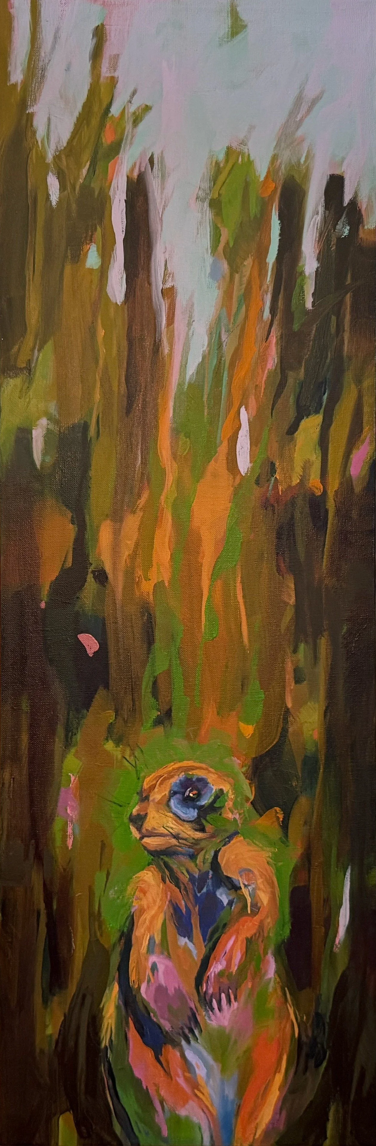 Fieldwork III, 2025, 30" x 10", oil on linen