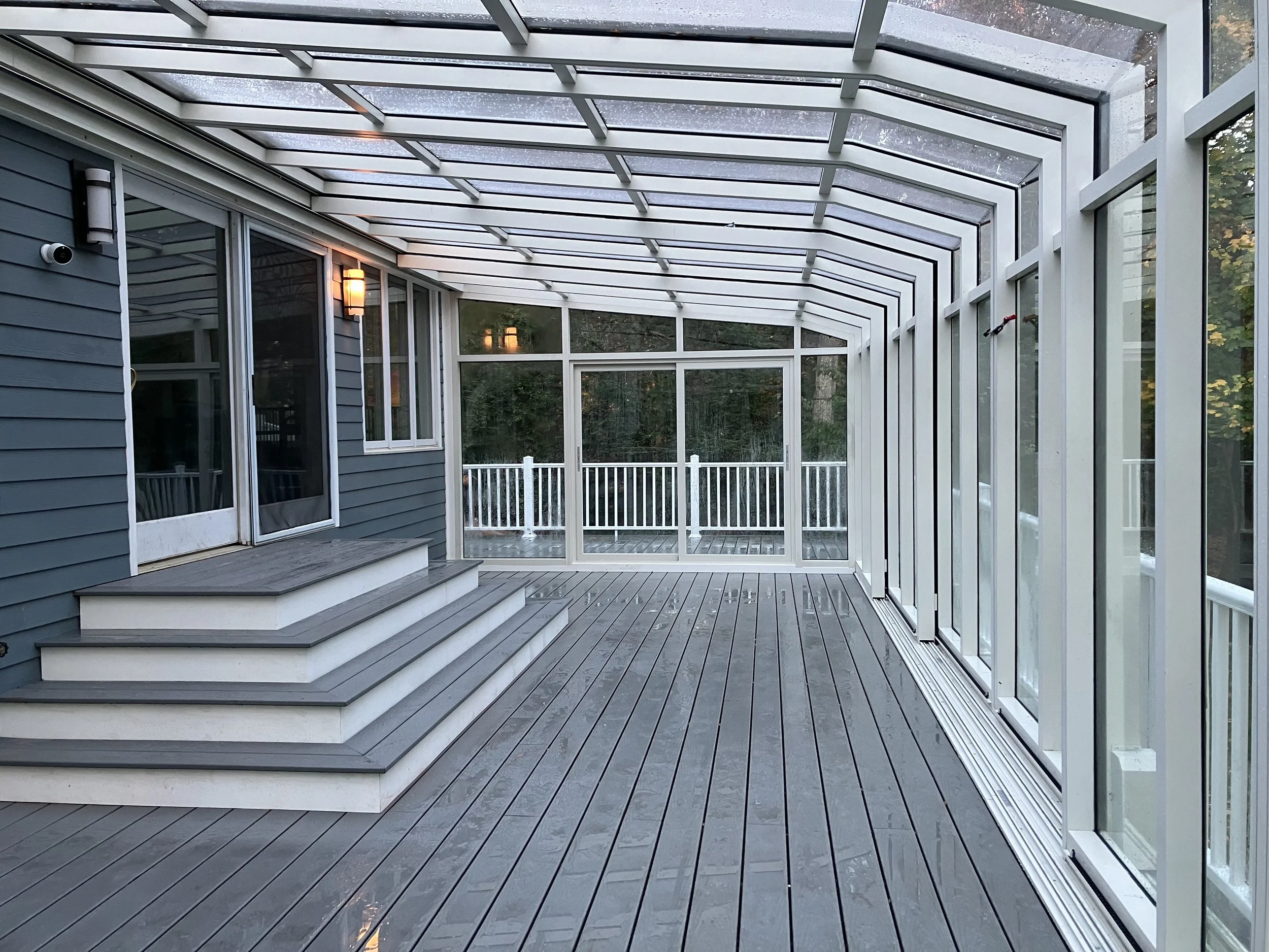 Interior view of finished sunroom in Hingham, MA