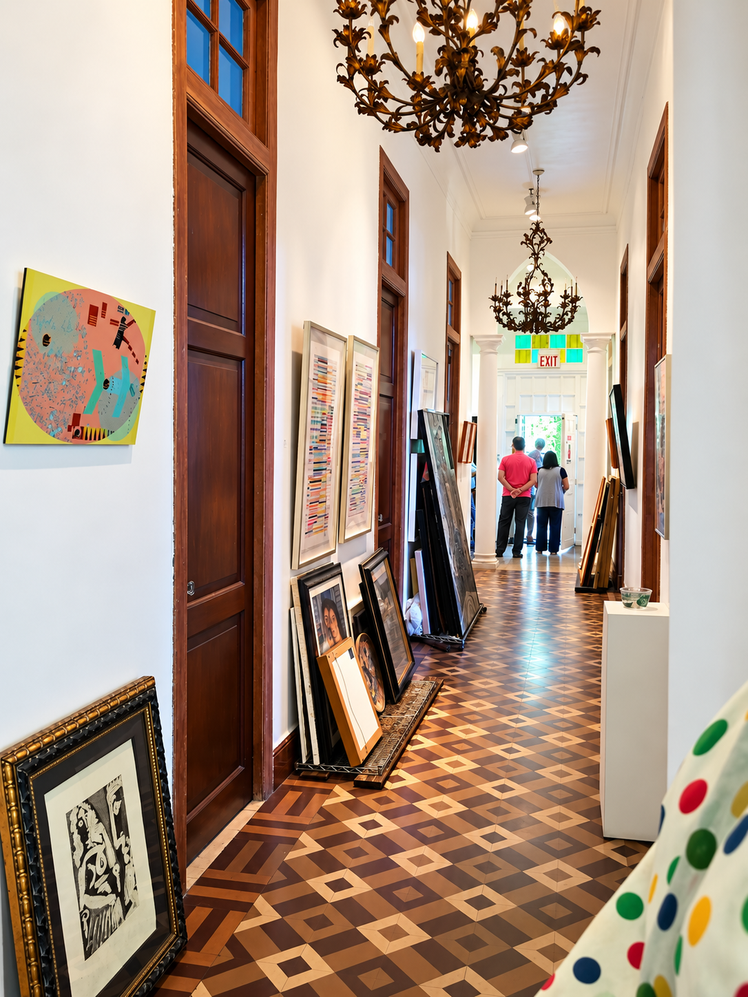 Art Gallery Corridor with Chandeliers.png