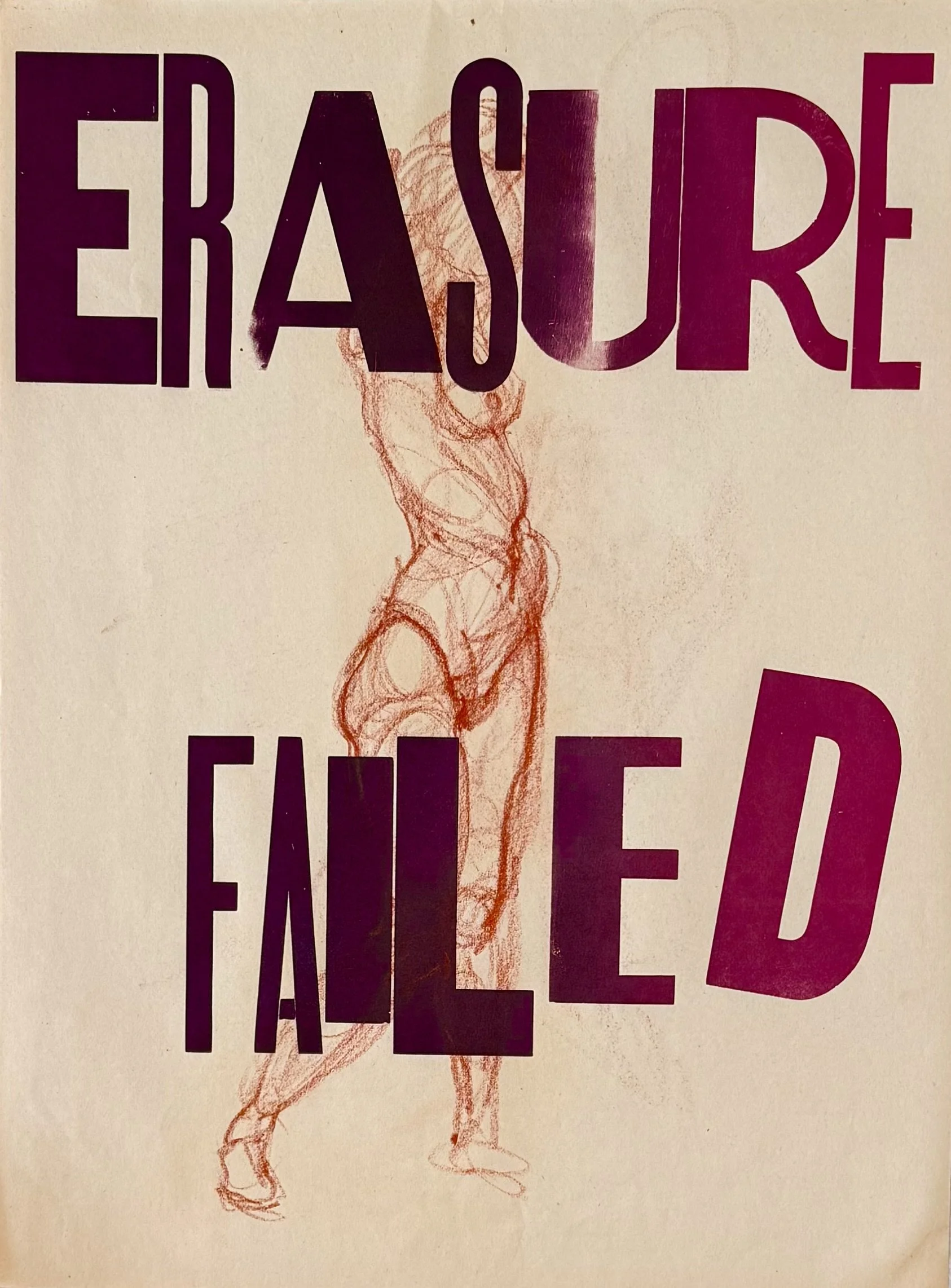 Erasure Failed, the Body Remains, Mixed media print, 2026, 18' x 24" (45.72 × 60.96 cm)