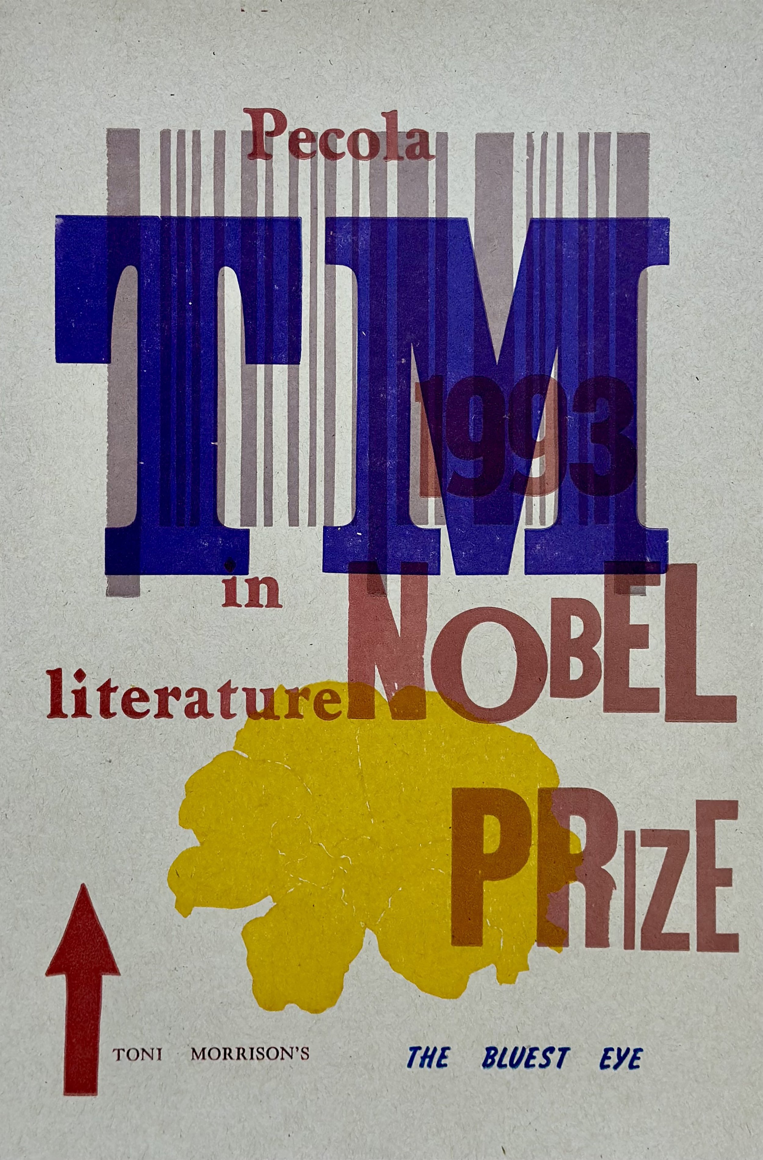 Forbidden Pages: 1993 Nobel, Silence, 2023-2024, 19 × 12.5 inches (48.26 × 31.75 cm) Letterpress, linoleum print on 100 lbs. French Paper 