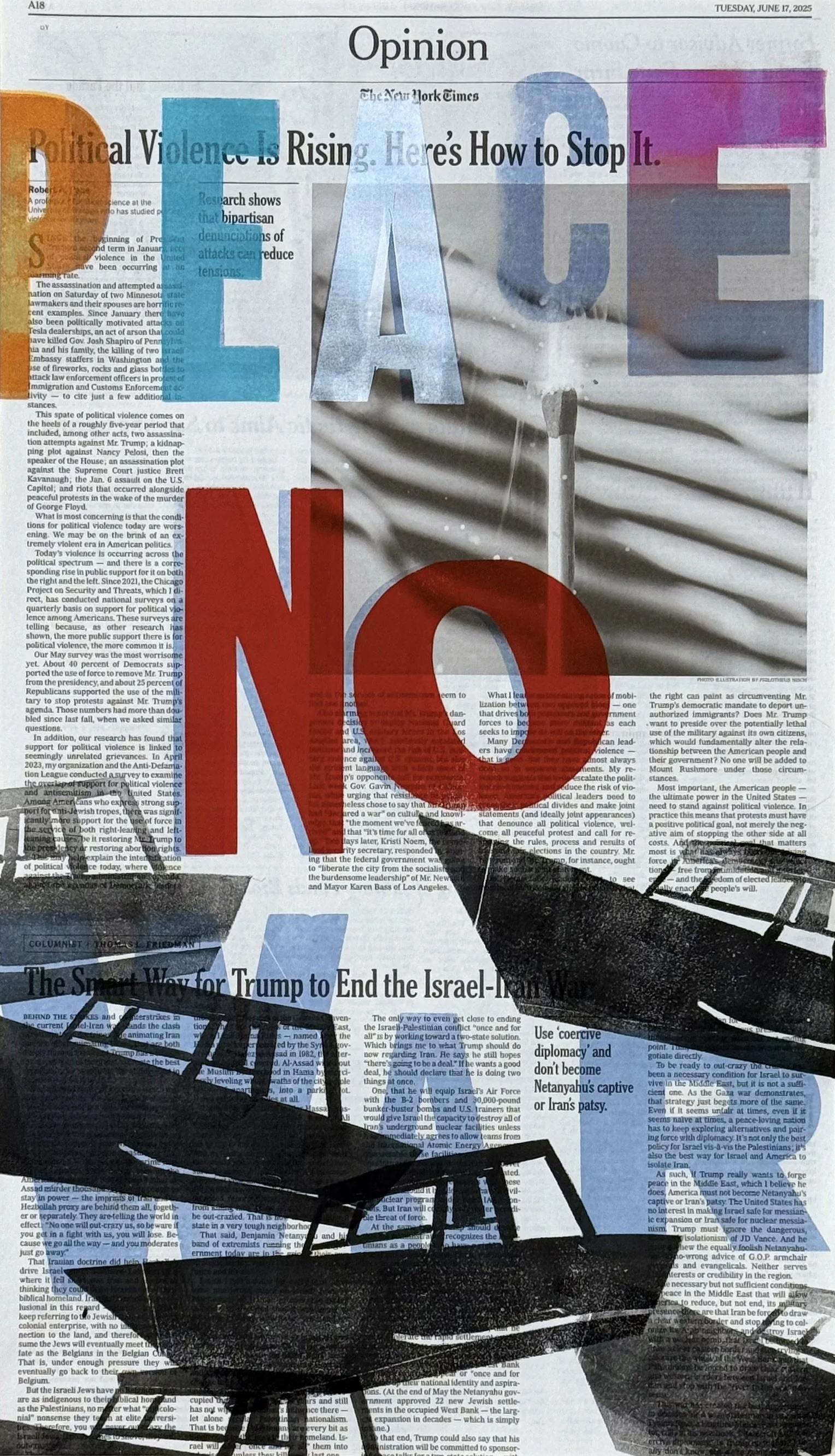 Public Address- Unique letterpress print on newspaper