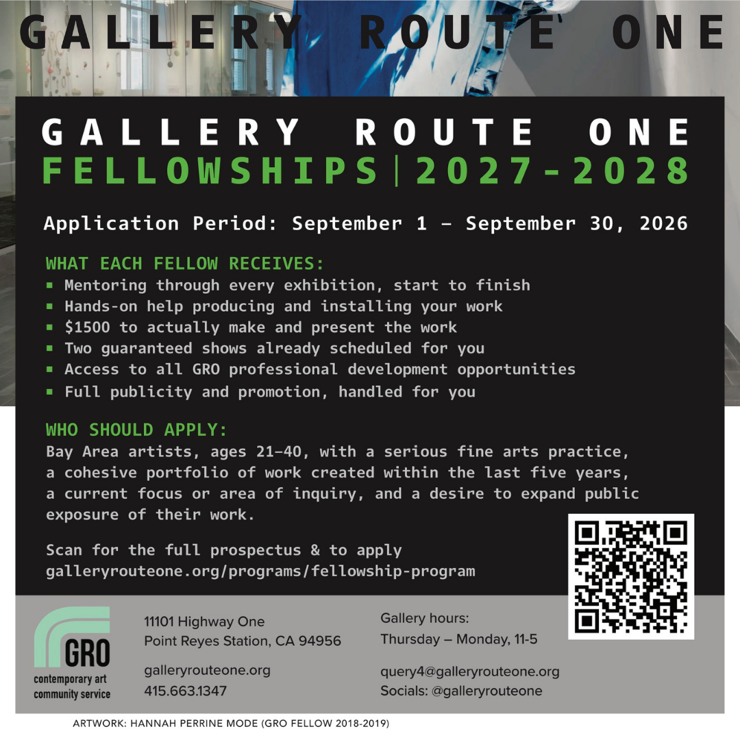 2027-28 Fellowships at Gallery Route One in Point Reyes Station