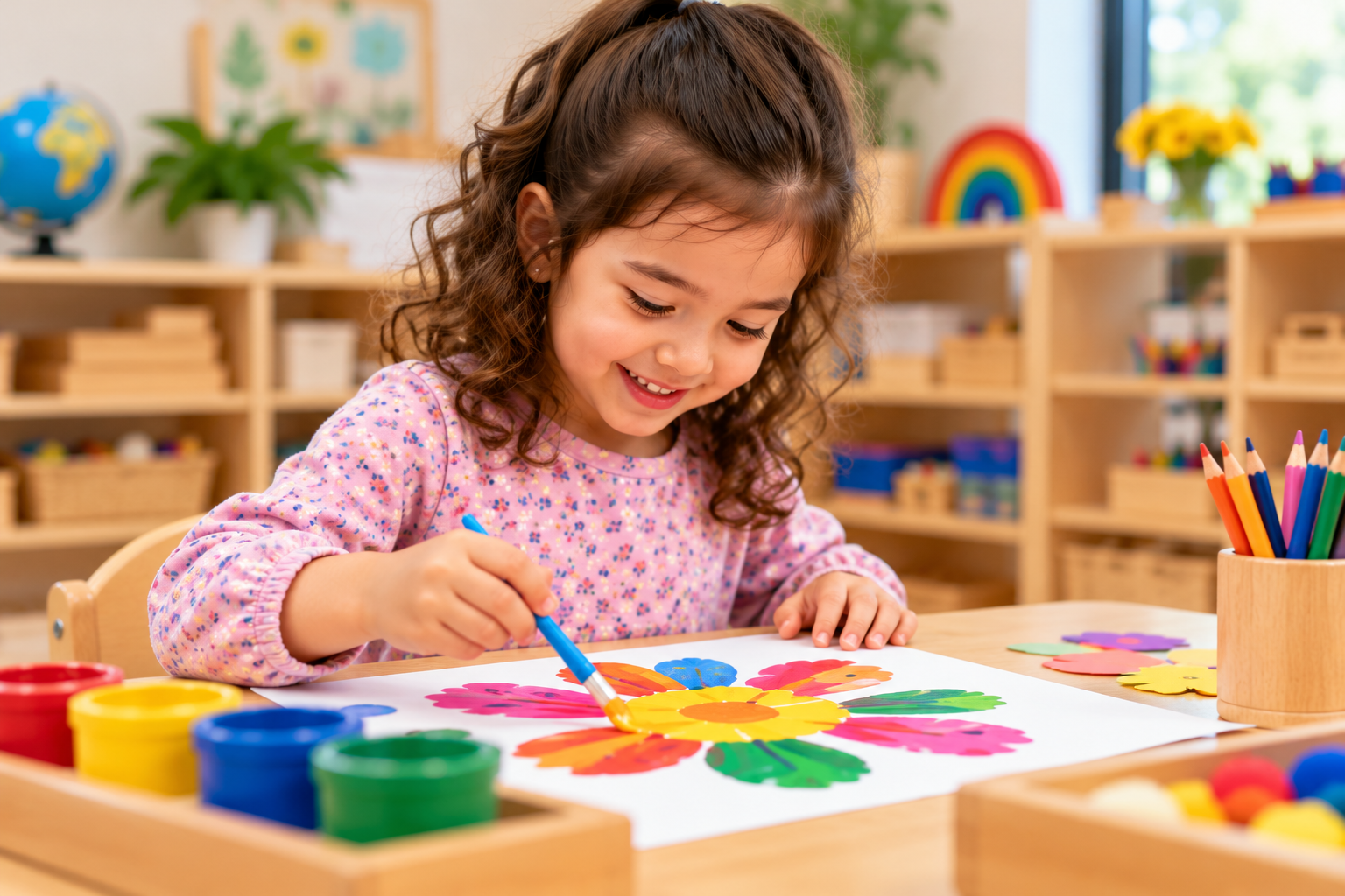 Preschool Flower Painting