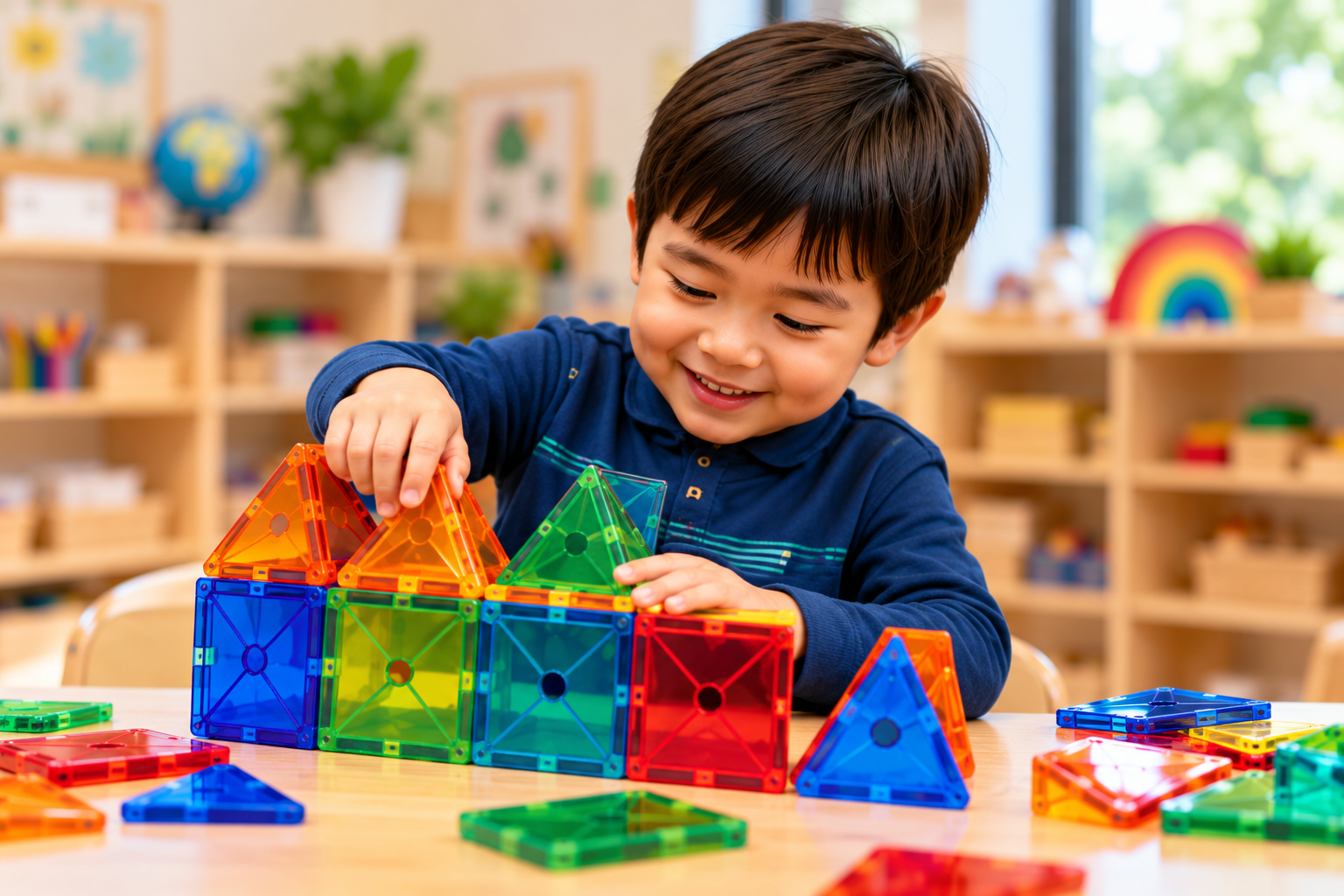 Joyful Classroom Magnetic Tile Building
