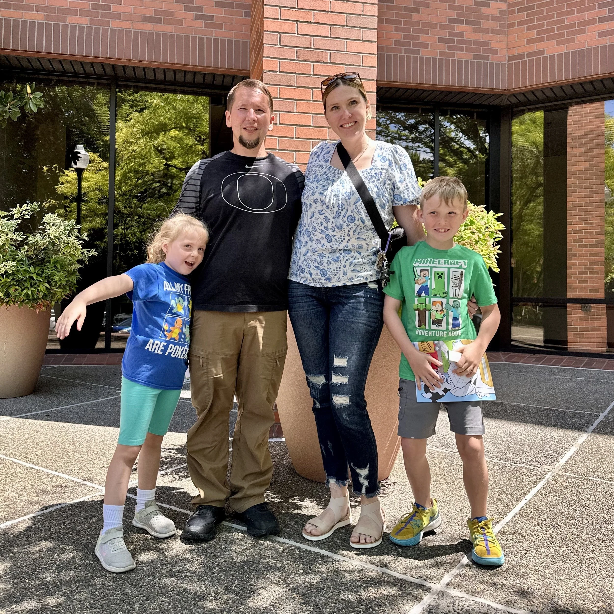 Closing day for a happy family