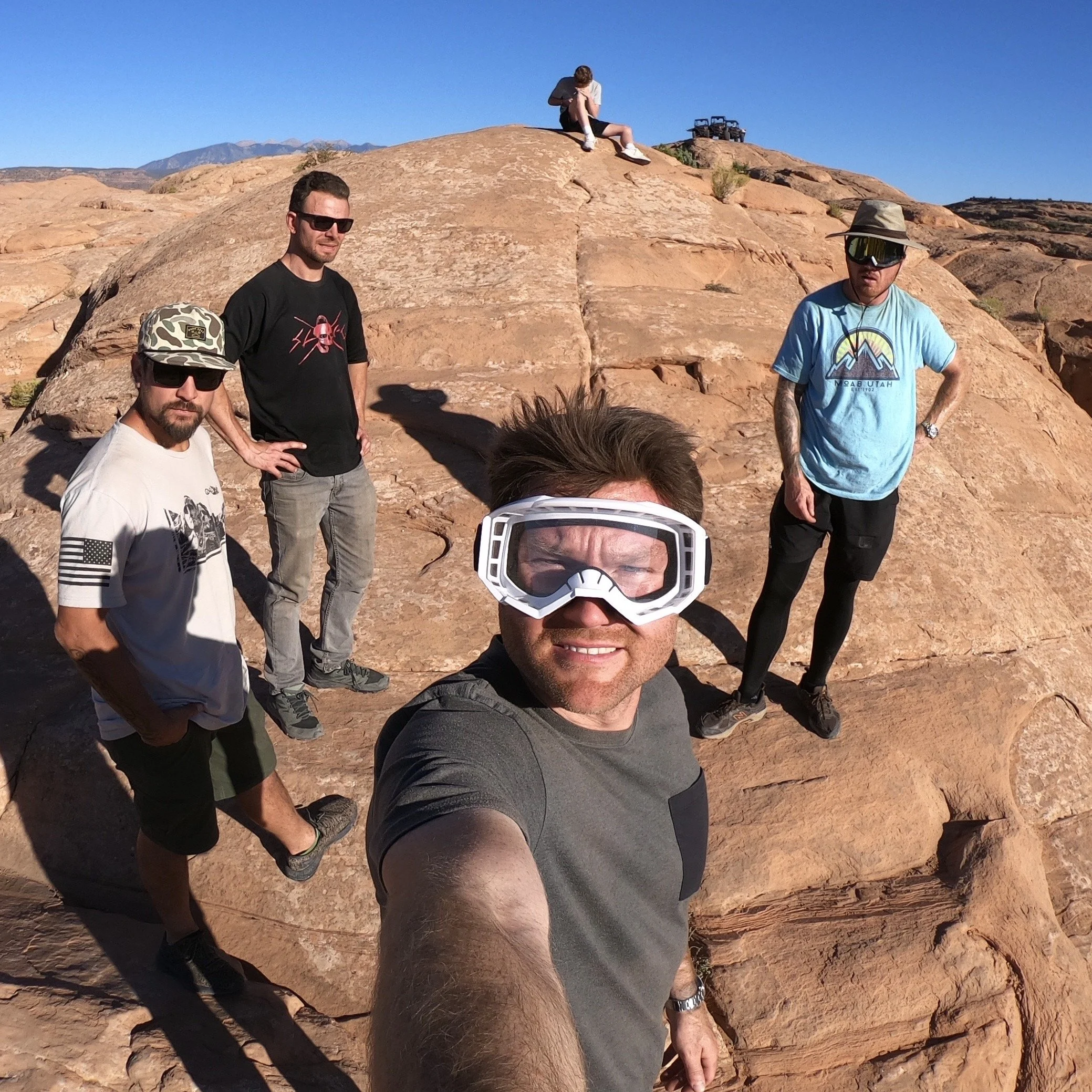 Several friends hanging out in Moab, Utah