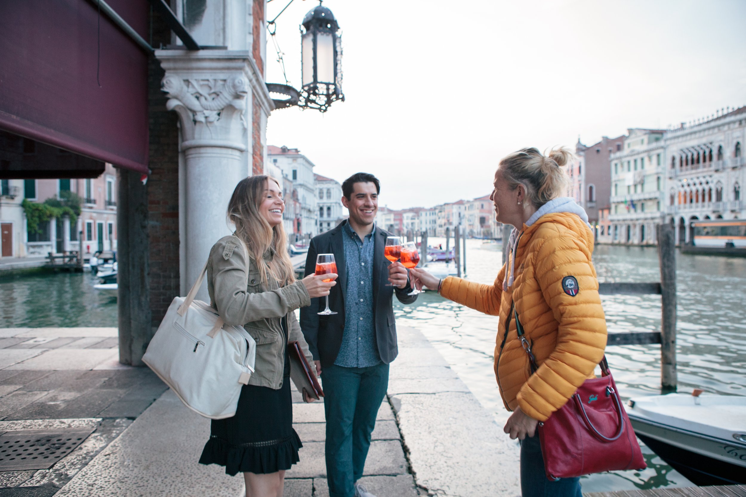 Carina Durana and Noah Rainey on a production in Venice Italy