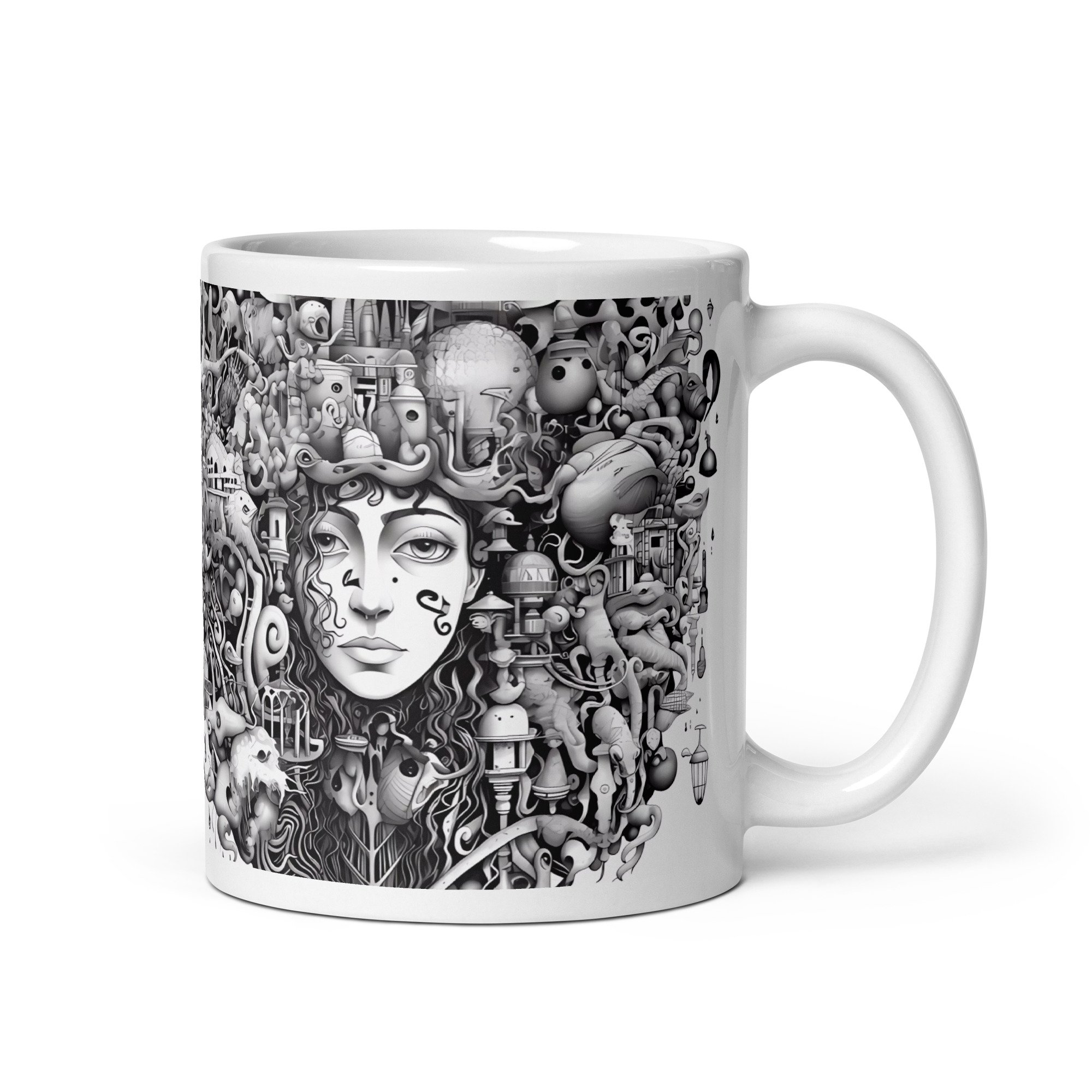 Black and White Psychedelic Mug