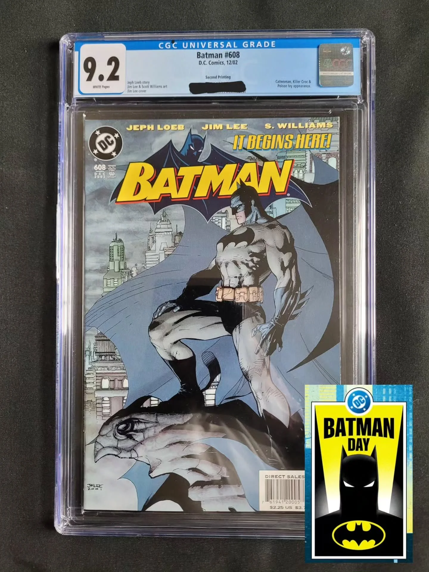 Continuing the Batman Day celebration, here is my graded copy of Batman 608 2nd print. Have the poster of this art, along with the Page Punchers copy. And also have Superman 204, with the matching grade.

Still appreciate this art and prefer Batman i