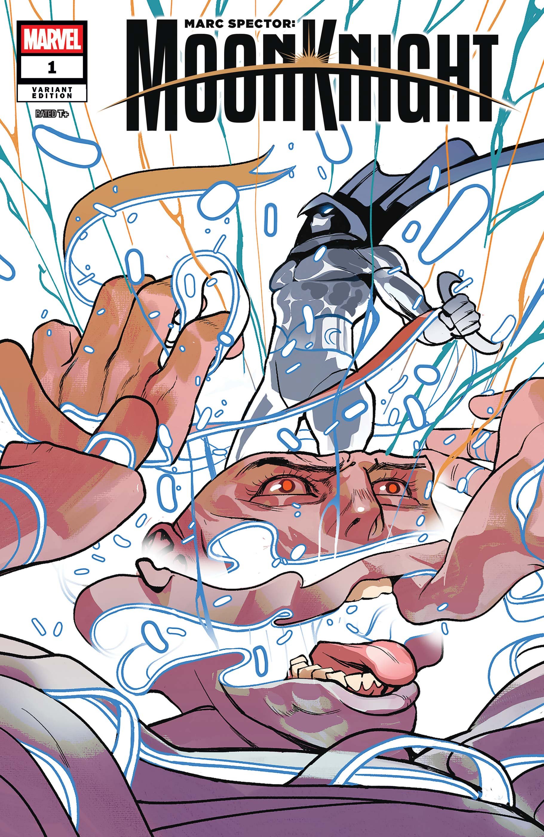 Marc Spector: Moon Knight #1 variant by Baldemar Rivas. Published by Marvel Comics.