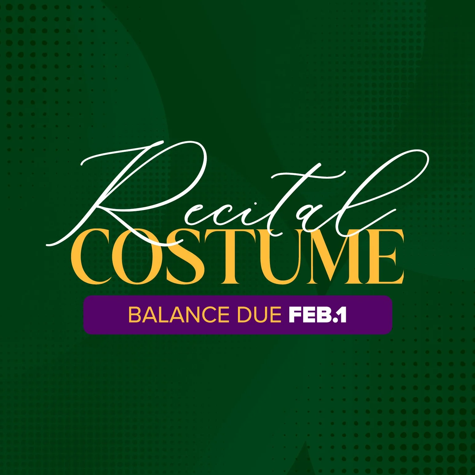 2025 Recital Costume Balance Due — Zone Dance Center