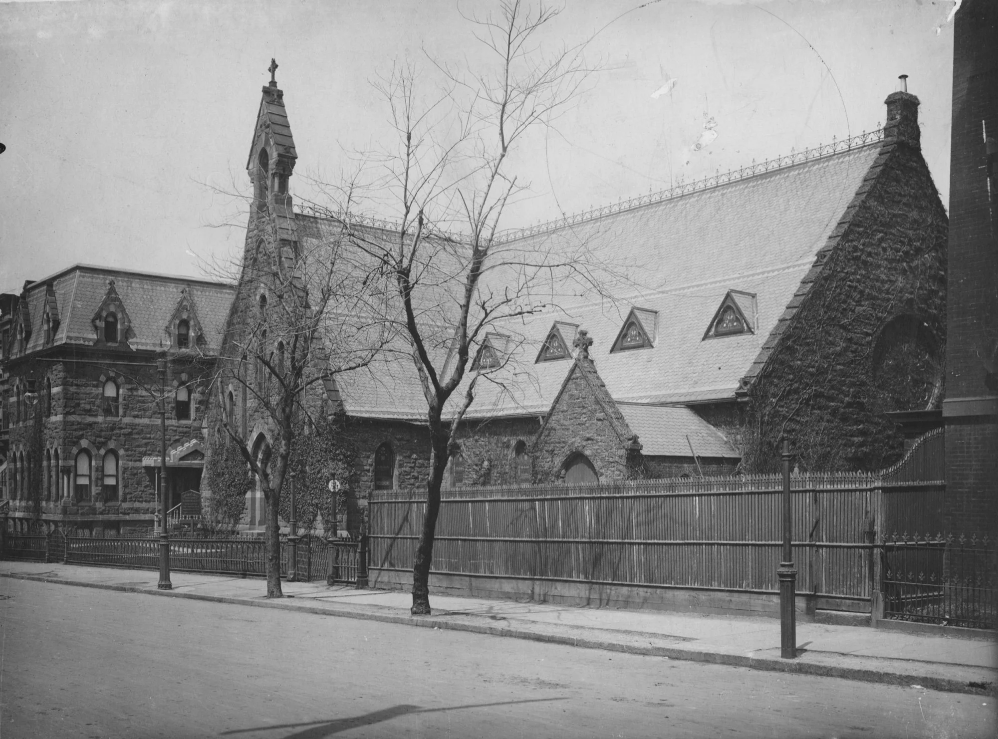 St. John's Church and rectory on St. John's Place, Park Slope, in 1906