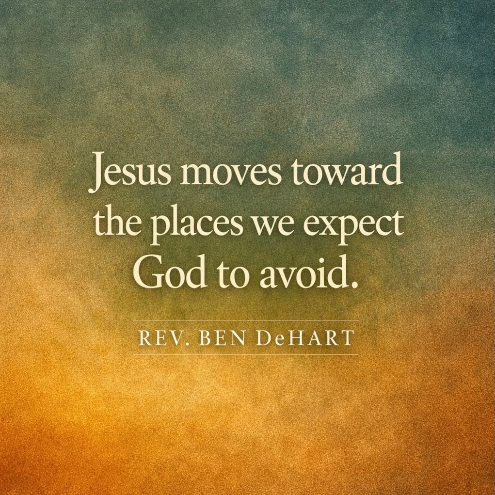 The gospel does not begin with us climbing toward God.
It begins with God, in Christ, going down into the water.

Join us at 10 AM 💒🙏