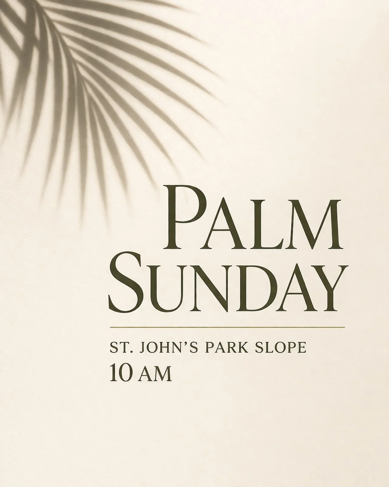 Join us today for the Sunday of the Passion: Palm Sunday at 10 AM 🌿 ✝️ 💒