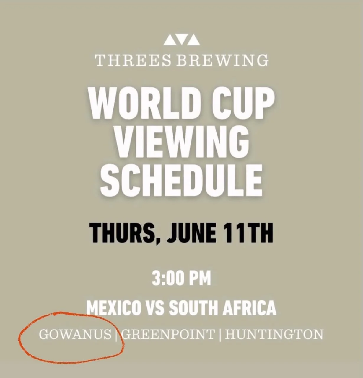 Join us at 3 PM (or after) at @threesbrewing in Gowanus for the opener ⚽️🏆