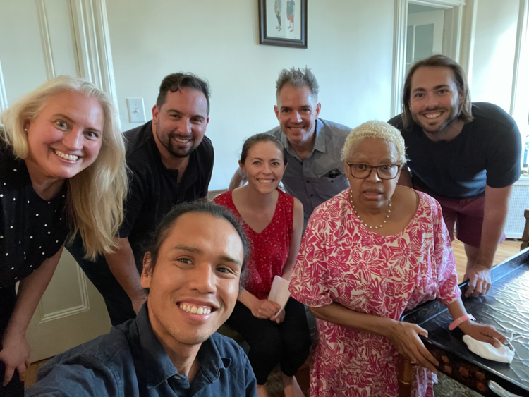 A small group from St. John's smiling together