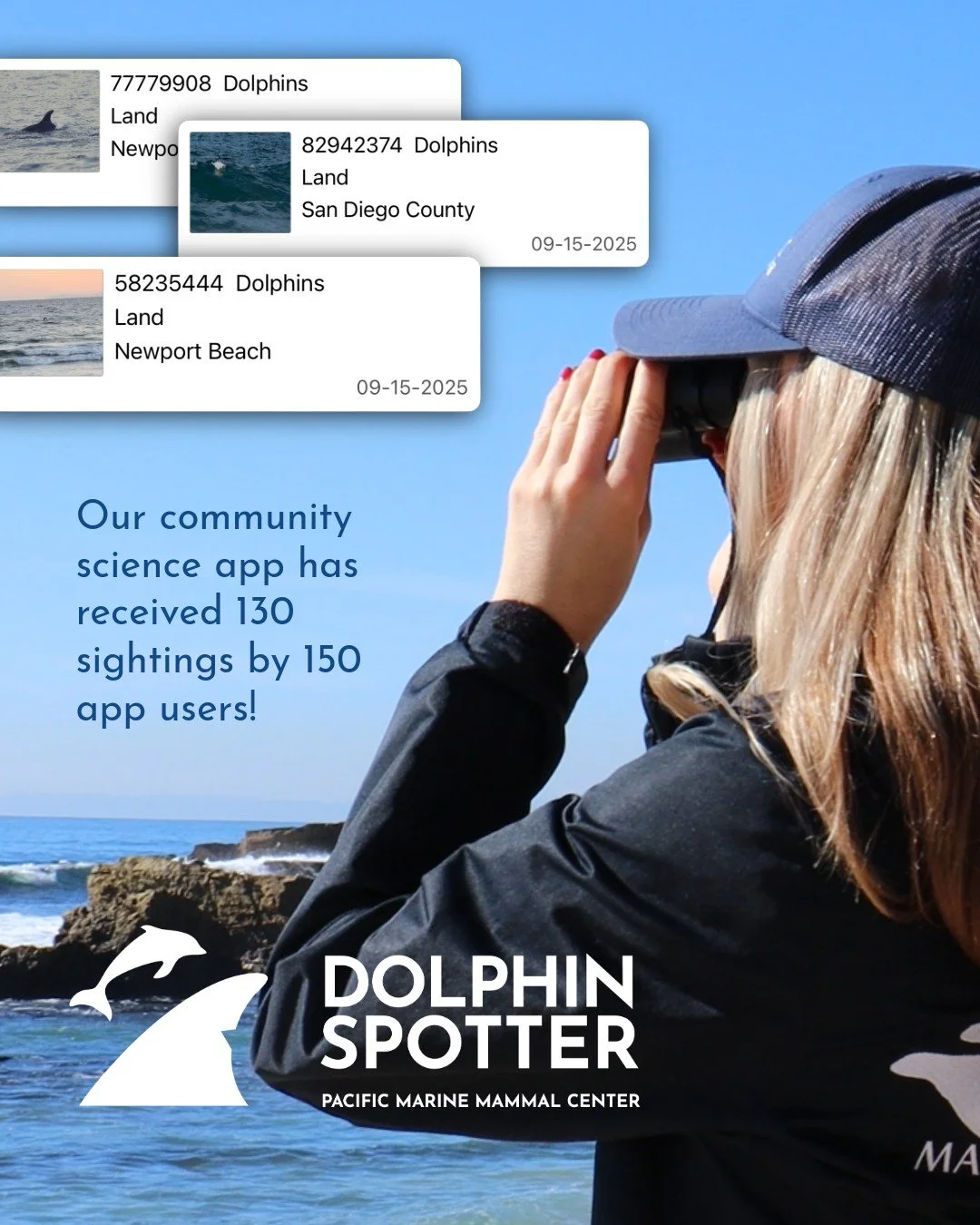 At PMMC, we believe conservation starts with community &amp; connection. Through community science, we build the bridge between humans and the ocean. Programs like Dolphin Spotter remind us of the importance as we all play a role in protecting the in