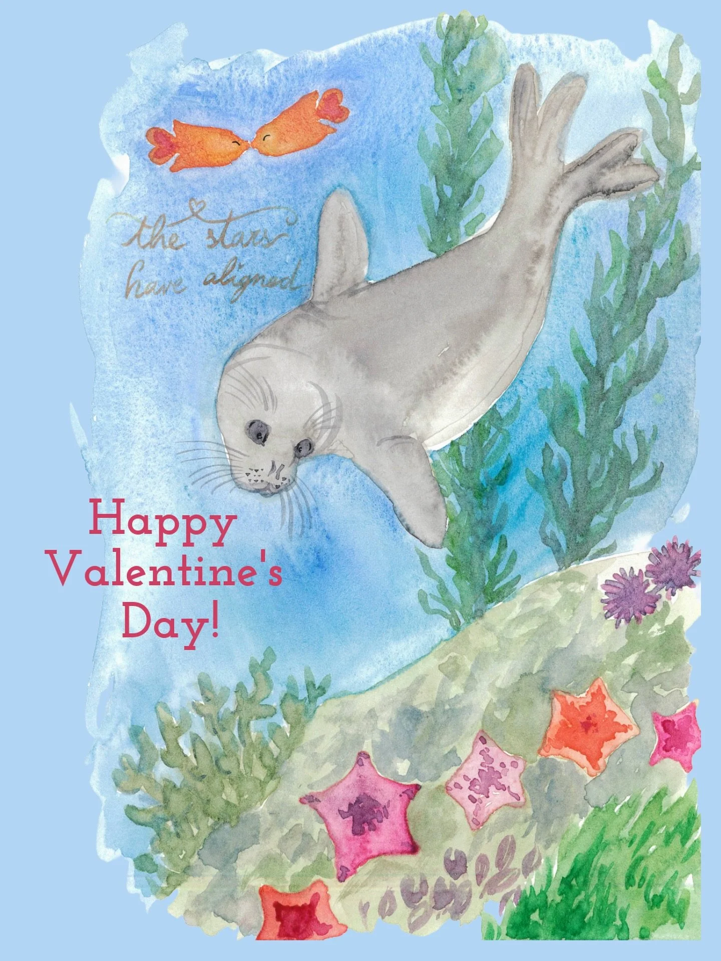 Your love doesn&rsquo;t go unnoticed 🦭💌 Happy Valentine&rsquo;s Day from PMMC! 

*Watercolor illustration by Laura Barnard 
#valentinesday #protectwhatyoulove #marinemammals