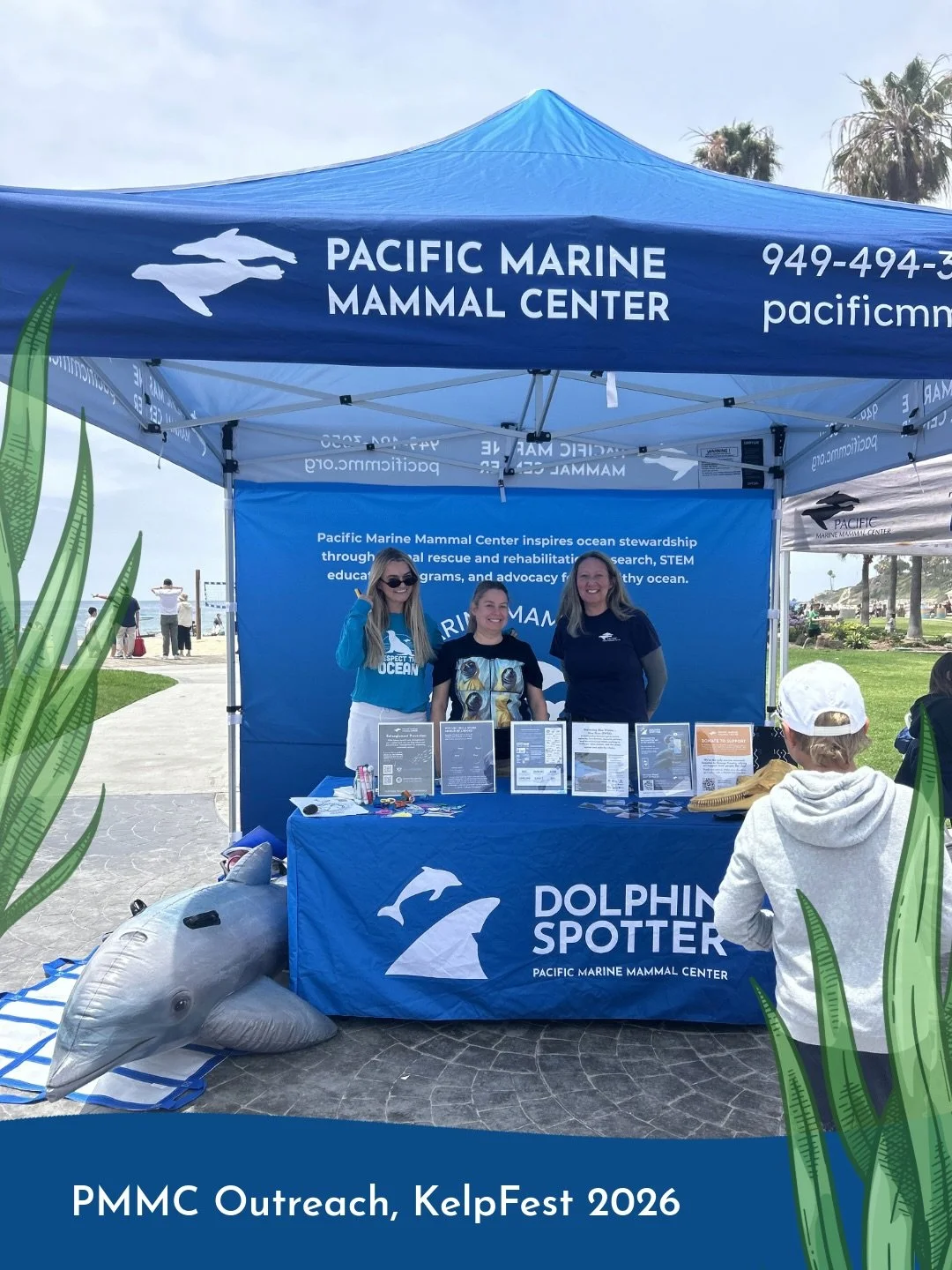 Pacific Marine Mammal Center was out and about this past weekend sharing our mission! We are so grateful to have joined @lagunaoceanfoundation at #KelpFest 2026 with booths &amp; co-lead a tidepool tour for a marine mammal survey highlighting Dolphin